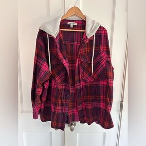 Adult Small Petite Urban Outfitters Vintage Style Flannel Hoodie Warm